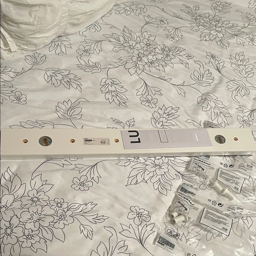 IKEA LURT Rack and GUBBARP Hardware Set in White